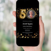 ブラックゴールドの写真が50歳の誕生日を飾る 招待状
