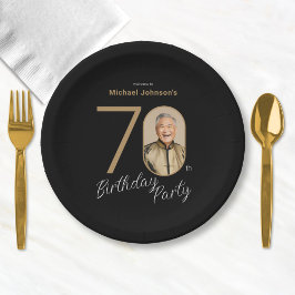 ブラックゴールドの写真 70歳の誕生日  ペーパープレート