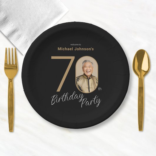 ブラックゴールドの写真 70歳の誕生日  ペーパープレート