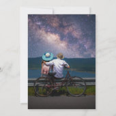 ブラックゴールドの天体太陽月星の写真の結婚式 招待状 (裏面)
