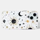 ブラックゴールドの天体太陽月星 Case-Mate iPhoneケース (裏面 (横))