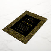 ブラックゴールドの幾何学模様のウェディング 箔招待状 (回転した状態)