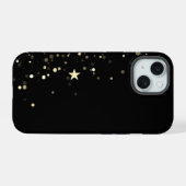 ブラックゴールドの星空スマホケース iPhone 15ケース (裏面横)