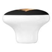 ブラックゴールドの水彩ハート陶器取っ手 セラミックノブ (側面)