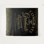 ブラックゴールドの看護師学校卒業写真用背景 タペストリー (正面(横))