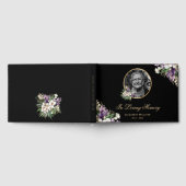ブラックゴールドの紫の花の写真 追悼メモリアル ゲストブック (全面)
