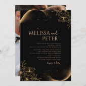 ブラックゴールドの結婚式招待状 招待状 (正面/裏面)