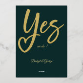 ブラックゴールドの結婚式 Yes We Do 箔招待状 (裏面)