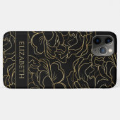 ブラックゴールドの花のオーダーメイド Case-Mate iPhoneケース (裏面(横))