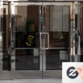 ブラックゴールドの花輪 ビジネス ストア 開店時間 ウィンドウサイン (オフィスドア)