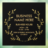 ブラックゴールドの花輪 ビジネス ストア 開店時間 ウィンドウサイン (シート3)
