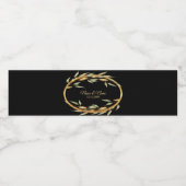 ブラックゴールドの葉のウォーターボトルラベル ペットボトルラベル (シングルラベル)