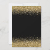 ブラックゴールドの誕生日パーティー招待状 招待状 (裏面)
