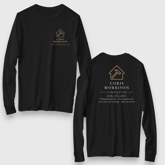 ブラックゴールドの請負業者住宅修理作業 Tシャツ