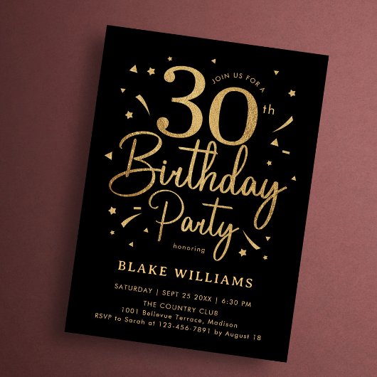 ブラックゴールドの30歳の誕生日 招待状