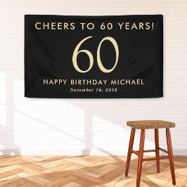 ブラックゴールドの60歳の誕生日お祝いに乾杯 横断幕