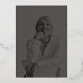 ブラックゴールドの60歳の誕生日パーティーの写真 箔招待状 (裏面)