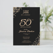 ブラックゴールドアゲートのサプライズ 50歳の誕生日 招待状 (スタンド正面)