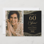 ブラックゴールドアゲートの絵 60歳の誕生日パーティー 招待状 (正面)