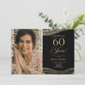 ブラックゴールドアゲートの絵 60歳の誕生日パーティー 招待状 (スタンド正面)