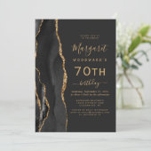 ブラックゴールドアゲートダーク70歳の誕生日パーティー 招待状 (スタンド正面)
