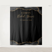 ブラックゴールドアゲートダーク ブライダルシャワーフォトブース タペストリー (正面)