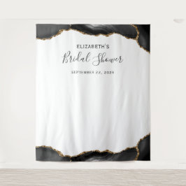 ブラックゴールドアゲート ブライダルシャワー フォトブース タペストリー