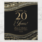 ブラックゴールドアゲート 挙式20周年記念パーティー ワインラベル (シングルラベル)