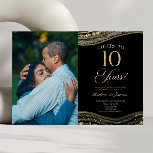ブラックゴールドアゲート 結婚10周年記念パーティー 招待状