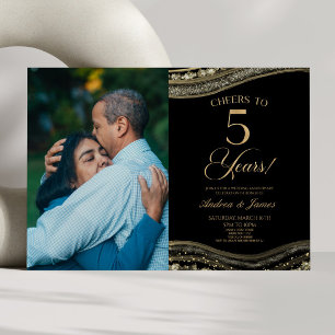 ブラックゴールドアゲート 結婚5周年記念パーティー 招待状