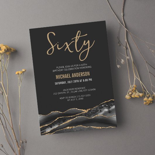 ブラックゴールドアゲート 誕生日パーティー どんな年齢でも 招待状