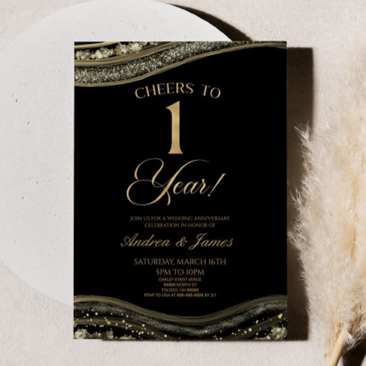 ブラックゴールドアゲート 1周年結婚記念日パーティー 招待状