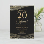 ブラックゴールドアゲート 20周年 結婚記念日 パーティー 招待状 (スタンド正面)