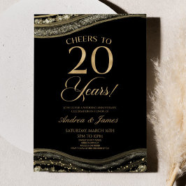 ブラックゴールドアゲート 20周年 結婚記念日 パーティー 招待状
