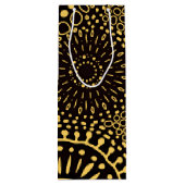 ブラックゴールドエスニックフラワーワインギフトバッグ ワインギフトバッグ (裏面)