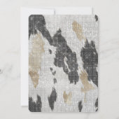 ブラックゴールドカウハイドカウガールスパークルブライダルシャワー 招待状 (裏面)