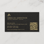 ブラックゴールドカスタムロゴQR建築建設 名刺 (裏面)