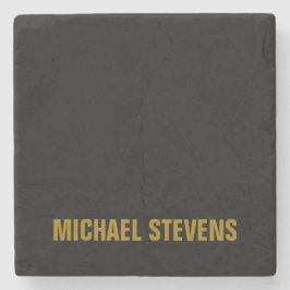 ブラックゴールドカラープロフェッショナル追加名 ストーンコースター