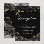 ブラックゴールドグリッターアゲートストーン ウェディングエンクロージャーC エンクロージャーカード (正面/裏面)