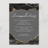ブラックゴールドグリッターアゲート結婚式場 エンクロージャーカード (正面)