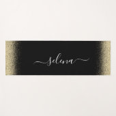 ブラックゴールドグリッターガーリー モノグラム ヨガマット (正面(横))