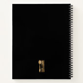 ブラックゴールドグリッターキッチン調理器具料理レシピ ノートブック (裏面)