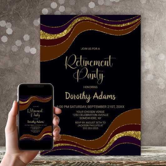 ブラックゴールドグリッター引退パーティー 招待状