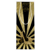 ブラックゴールドグリッター ハイ ヒール シューズ ワインギフトバッグ (裏面)