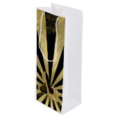 ブラックゴールドグリッター ハイ ヒール シューズ ワインギフトバッグ (正面アングル)