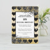 ブラックゴールドグリッター ハートのエース 招待状 (スタンド正面)