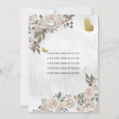 ブラックゴールドグリッター フローラル プリンセス キンセアニエラ 招待状 (裏面)