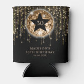ブラックゴールドグリッター 30歳の誕生日パーティー 缶クーラー (正面)