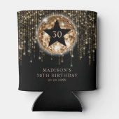 ブラックゴールドグリッター 30歳の誕生日パーティー 缶クーラー (裏面)