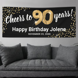 ブラックゴールドグリッター 90歳の誕生日 横断幕